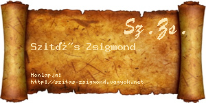 Szitás Zsigmond névjegykártya